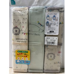 西松屋 嬰兒防水 飯衣 圍兜 3件套裝