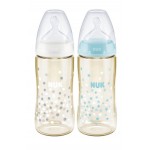 【香港行貨】德國NUK Premium Choice闊口PPSU奶瓶/矽膠0-6個月中孔奶嘴 奶樽 (300ml)