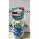 【香港行貨】德國NUK Signature 印花矽膠 安撫奶嘴連盒  6-18M (2個裝) 男仔色