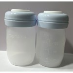 Maymom 闊口 寬口徑 PP 儲奶瓶 160ml / 5.4oz (2個裝) 附防漏墊片 + 空心螺旋蓋 (粉藍色蓋)