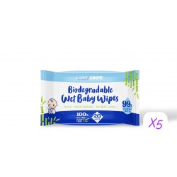 Babyswipe BB威寶  有機竹纖維濕巾 嬰兒濕紙巾  (20片x5包)