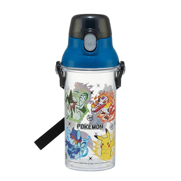 Skater  Pokemon 透明 直飲 彈蓋型 水壺 水樽 水瓶480ml (附肩帶)