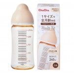 日本CHUCHU Multi Fit 闊口徑 PPSU奶瓶-240ml (連矽膠十字奶咀)