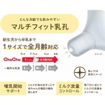 日本CHUCHU Multi Fit 闊口徑 耐熱玻璃奶瓶-160ml (連矽膠十字奶咀)