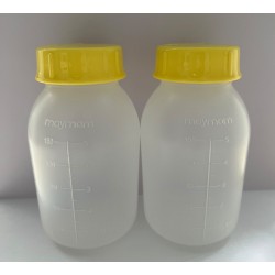 Maymom 窄口 標準口徑 PP 儲奶瓶 150ml / 5oz (2個裝) 附防漏墊圈 + 密封蓋