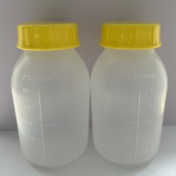 Maymom 窄口 標準口徑 PP 儲奶瓶 150ml / 5oz (2個裝) 附防漏墊圈 + 密封蓋