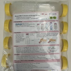 Maymom 窄口 標準口徑 PP 儲奶瓶 150ml / 5oz (8個裝) 附防漏墊圈 + (黃色)密封蓋