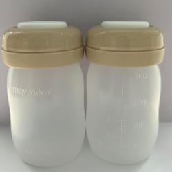 Maymom 闊口 寬口徑 PP 儲奶瓶 160ml / 5.4oz (2個裝) 附防漏墊片 + 空心螺旋蓋