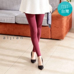 (A19) ailian 愛戀 MIT 彈性 內搭褲 打底褲 瑜珈腰圍 孕婦褲 - 棗紅色 (均碼)